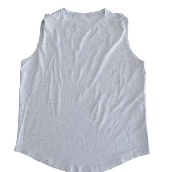 Lululemon Brunswick Muscle Tank Heathered Breezy Blue Plus Size 16 Cotton - Picture 2 of 5